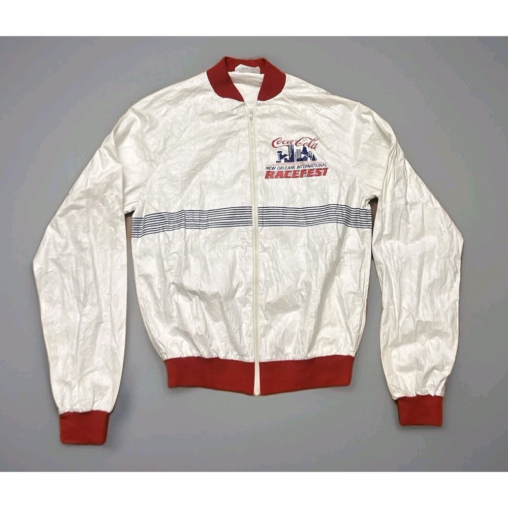 Vintage 80s New Orleans Racefest Thin Windbreaker Racing Jacket Small Coca Cola